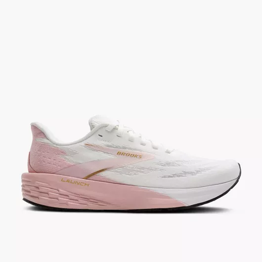 Brooks Launch 11 Γυναικεία Υφασμάτινα White/Gold/Pink