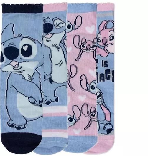 Cerda Stitch Μακριές 4Pack με Κουμπαρά Γαλάζιο