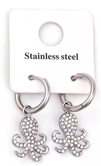 Bag to Bag AA-S164-SILVER Κρίκοι από Ανοξείδωτο Ατσάλι με Πέτρες 