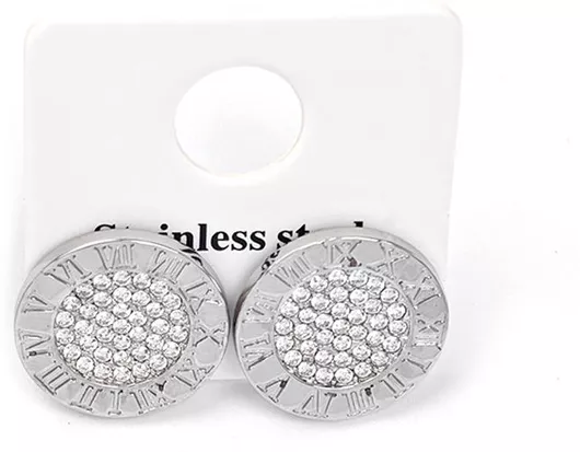 Bag to Bag AA-S229-SILVER Καρφωτά από Ανοξείδωτο Ατσάλι με Πέτρες 