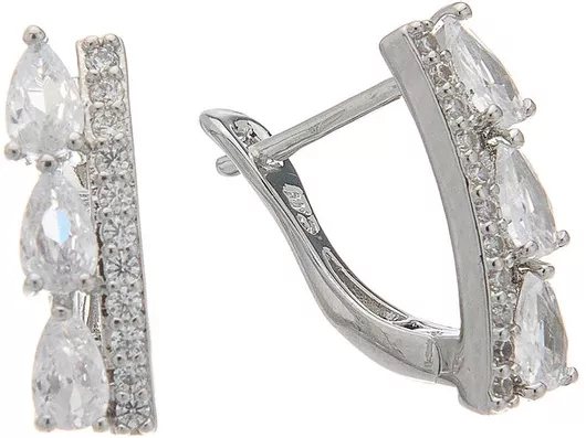 Bag to Bag CM-014-SILVER Κρίκοι από Ανοξείδωτο Ατσάλι με Πέτρες 