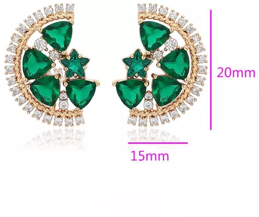 Chrysothemiss Emerald Cascade με Πέτρες Ζιργκόν Καρφωτά