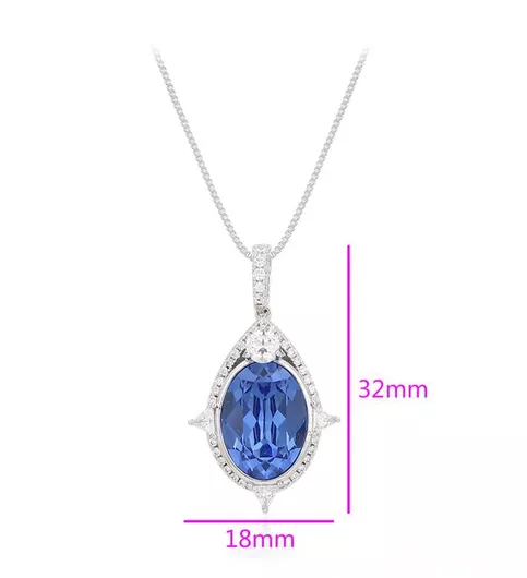 Chrysothemiss Sapphire Gaze Επιπλατινωμένο με Ζιργκόν & Αλυσίδα