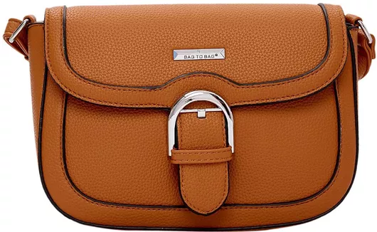 Bag to Bag QR-23921-BROWN Μεσαία Χιαστί από Συνθετικό Δέρμα Κάμελ