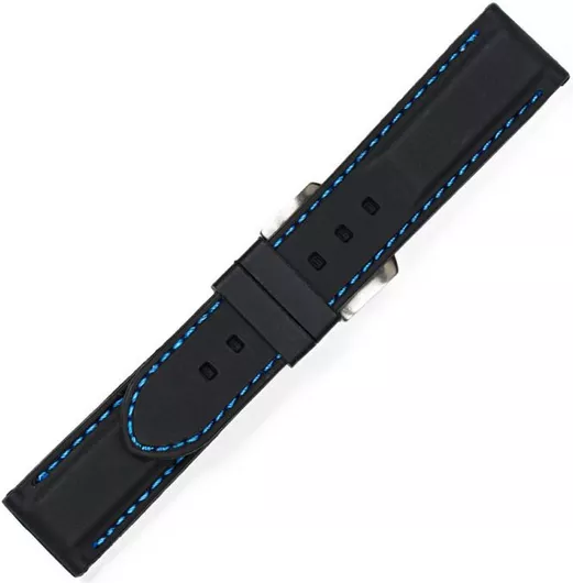 Καουτσούκ Λουράκι Ρολογιού Μαύρο 22mm