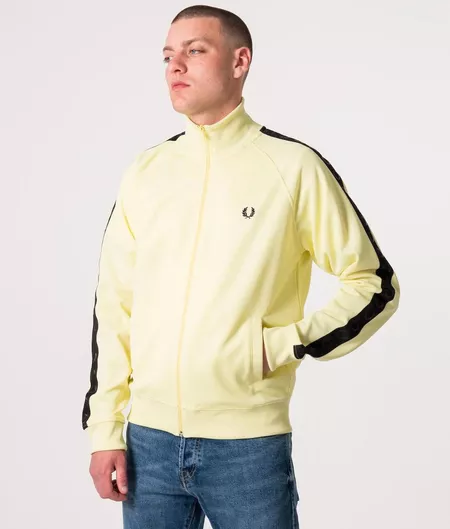 Fred Perry Ανδρική Φούτερ Ζακέτα με Τσέπες Κίτρινο