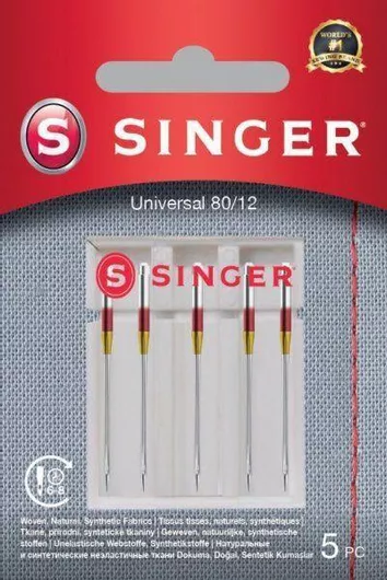 Singer Universal Needle 80/12 5pk Fabrics
