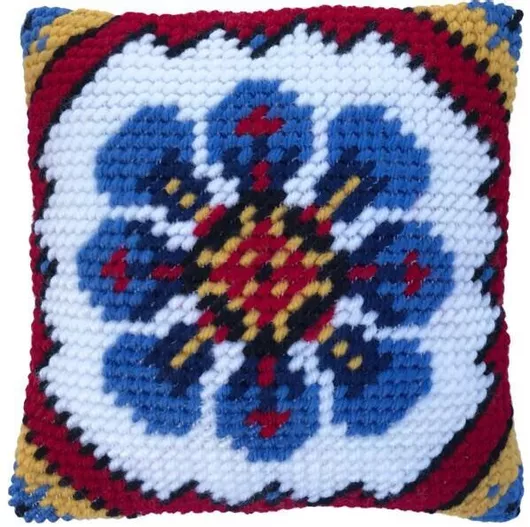 Indian Blue Κέντημα Μαξιλάρι