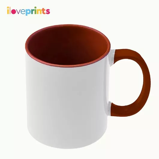 Κούπα Κεραμική City με Αεροπλάνο Λευκή με Καφέ Εσωτερικό & Χερούλι 325ml