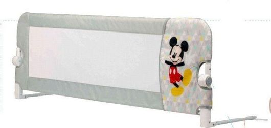 Προστατευτικό Κάγκελο Κρεβατιών Interbaby Mickey Πτυσσόμενο από Ύφασμα 150x45cm Γκρι
