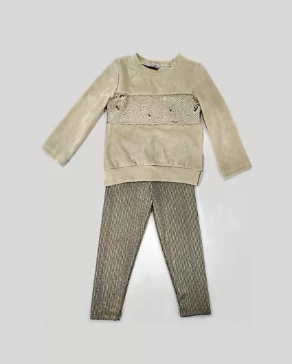 M&B Kid's Fashion Παιδικό Σετ με Κολάν Χειμερινό 2τμχ Μπεζ