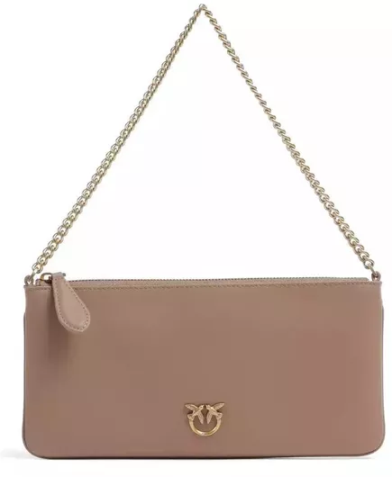 Pinko Flat Γυναικεία Τσάντα Ώμου Καφέ