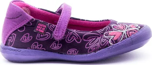 Agatha Ruiz De La Prada Παιδικές Μπαλαρίνες με Σκρατς από Συνθετικό Δέρμα Μοβ