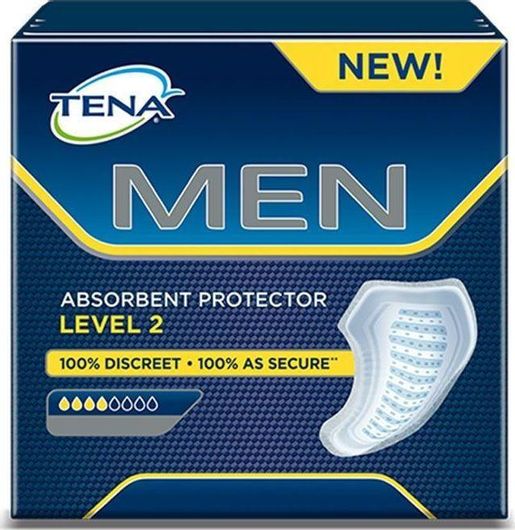 Σερβιέτες Ακράτειας Tena Men Absorbent Protector Level 2 Ανδρικές Κανονικής Ροής 4 Σταγόνες 10τμχ