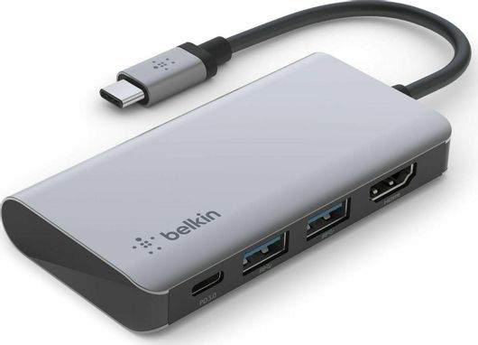 Docking Station Belkin Connect 4 σε 1 USB-C με HDMI 4K PD Space Grey