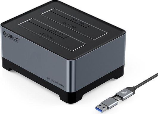 Docking Station Orico για 2 Σκληρούς Δίσκους SATA 2.5" / 3.5" με Σύνδεση USB-C
