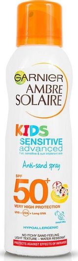 Παιδικό Αντηλιακό Garnier Αδιάβροχο Spray Ambre Solaire Sensitive Advanced SPF50+ 200ml