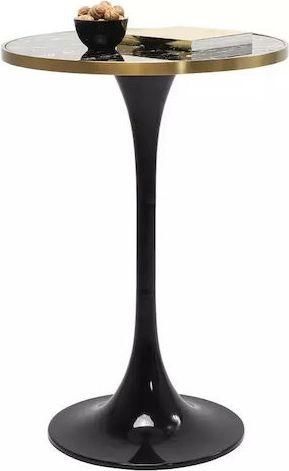 Τραπέζι Σταντ Στρόγγυλο San Remo Kare Design Μαύρο / Χρυσό 70x70x100cm