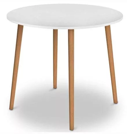 Τραπέζι Κουζίνας Cruz Στρογγυλό Ξύλινο Λευκό 92x92x75cm