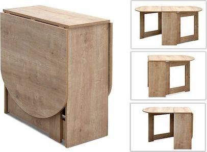 Τραπέζι Τραπεζαρίας Winslet Οβάλ Επεκτεινόμενο Πτυσσόμενο Ξύλινο 34(63+63)x80x76cm Sonoma