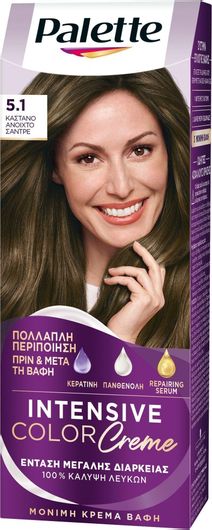 Βαφή Μαλλιών Schwarzkopf Palette Intensive Color Creme 5.1 Καστανό Ανοιχτό Σαντρέ 50ml