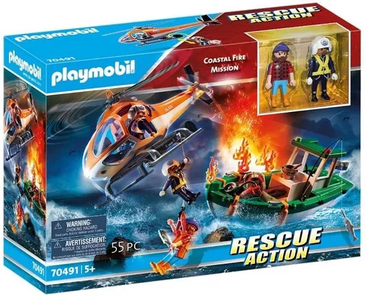 Playmobil Επιχείρηση Πυροσβεστικής Διάσωση στη Θάλασσα για 6+ Ετών #70491
