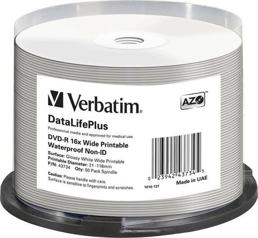 Εγγράψιμα DVD-R Verbatim 16x 4.7GB 50τμχ
