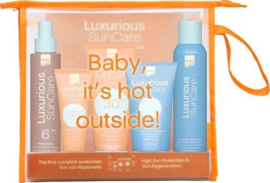 Σετ Αντηλιακών Intermed Luxurious High Protection με Αντηλιακή Κρέμα Προσώπου, Αντηλιακό Γαλάκτωμα Σώματος & Νεσεσέρ