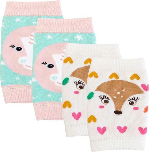 Zoocchini Allie Alicorn & Fiona Fawn Επιγονατίδες για Μωρά από Ύφασμα Λευκό 2τμχ