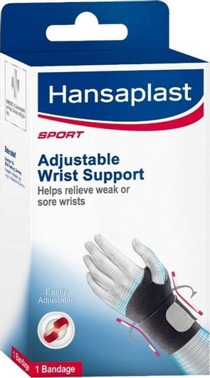 Περικάρπιο Hansaplast Sport Adjustable Ελαστικό με Αντίχειρα & Δέσιμο Μαύρο Οne size