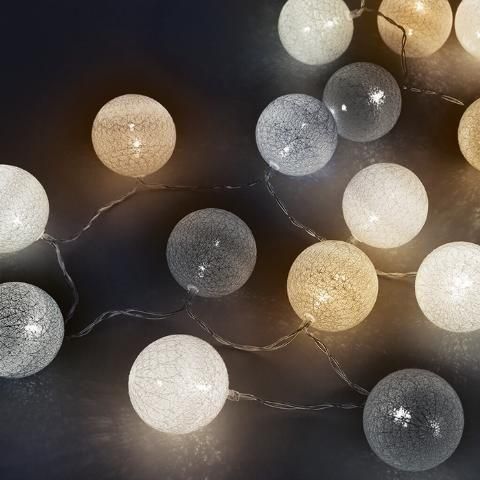 Διακοσμητικό Φωτιστικό Fos me Night Γιρλάντα Cotton Balls LED Μπαταρίας με Χρονοδιακόπτη Πολύχρωμο