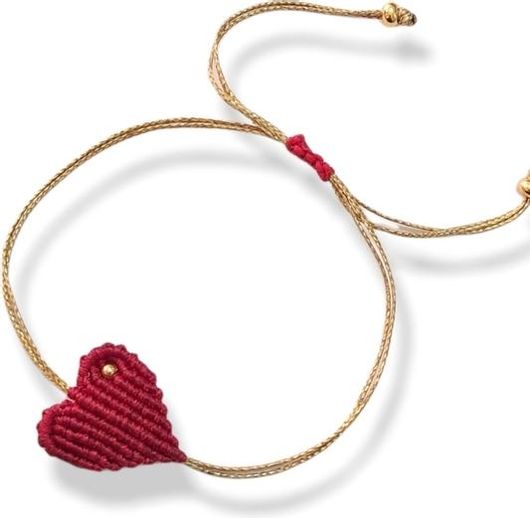 Γυναικείο Βραχιόλι Μακραμέ ΒΑΛ01 από Κορδόνι Καρδιά
