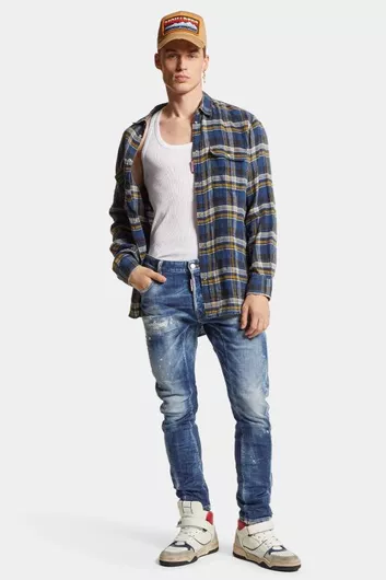 Dsquared2 Ανδρικό Παντελόνι Τζιν σε Slim Εφαρμογή Μπλε