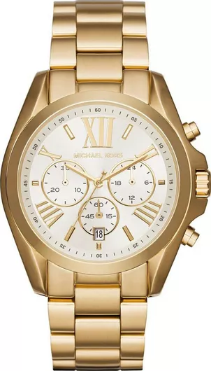 Michael Kors Bradshaw Γυναικείο Ρολόι Χρονογράφος με Χρυσό Μεταλλικό Μπρασελέ
