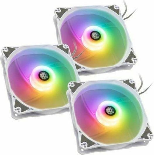Case Fan Bitspower Notos 120mm με RGB Φωτισμό & Σύνδεση 4-Pin PWM 5τμχ Λευκό