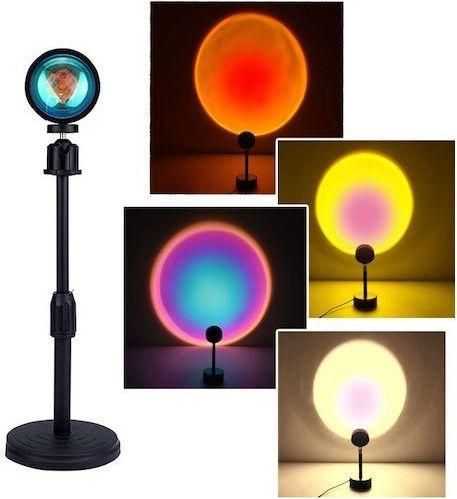 Επιτραπέζιο Διακοσμητικό Φωτιστικό Sunset LED Projector Lamp με 4 Χρώματα