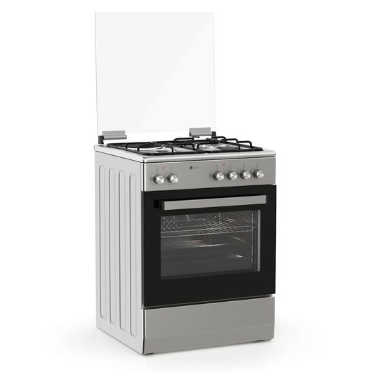 Κουζίνα Thermogatz TGS 3521 IX 60lt με Εστίες Υγραερίου & Ρεύματος Π60cm Inox