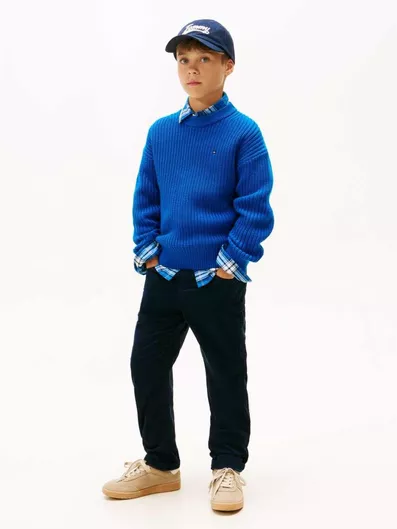 Tommy Hilfiger KB0KB09978-C1G Corduroy Skater Μπλε