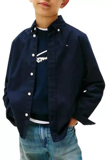 Tommy Hilfiger KB0KB10192-C1G Flag Oxford Μακρυμάνικο Μπλε