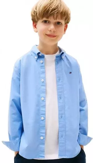Tommy Hilfiger KB0KB10192-C14 Flag Oxford Μακρυμάνικο Γαλάζιο