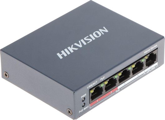 Switch Hikvision DS-3E0105P-E / M Unmanaged L2 PoE με 4 Θύρες Ethernet