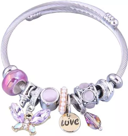 Utopias DE-BR47 Χειροπέδα από Ορείχαλκο με Charms