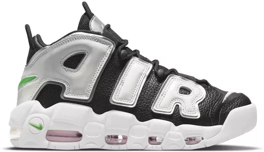 Nike Air More Uptempo Γυναικεία Μποτάκια Black / Metallic Silver / Green Strike / Summit White