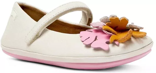 Camper Twins Kids White Παιδικές Δερμάτινες Μπαλαρίνες Λευκό (k800587-001)