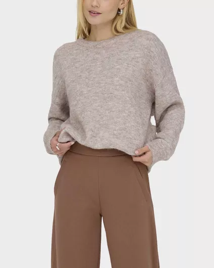 Boxy Γυναικείο Πουλόβερ Μπεζ