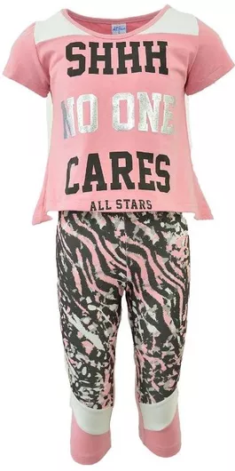 All Stars Kids Fashion 14075 με Κολάν 2τμχ Ροζ / Λεοπάρ 