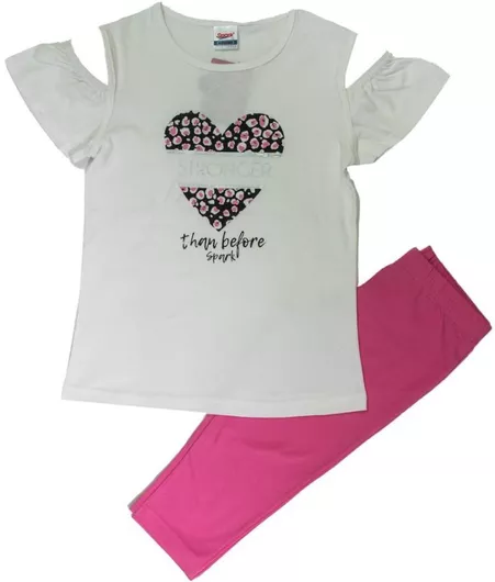 Spark Sportswear 3450 με Κολάν 2τμχ Κάπρι Μαύρο / Ροζ