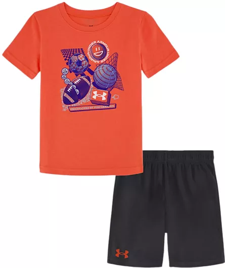 Under Armour Multi Sport SS με Σορτς 2τμχ Πορτοκαλί