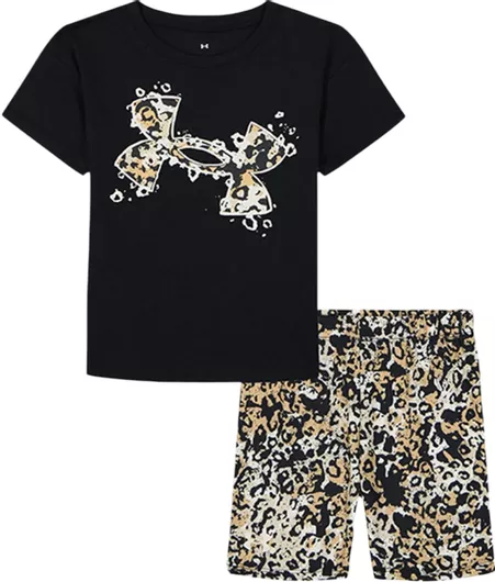 Under Armour Printed Bike με Σορτς 2τμχ Μαύρο / Leopard