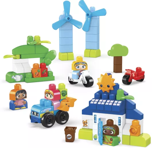 Τουβλάκια Mega Bloks Green Town - Όχημα Ανακύκλωσης για 12+ Μηνών 19τμχ